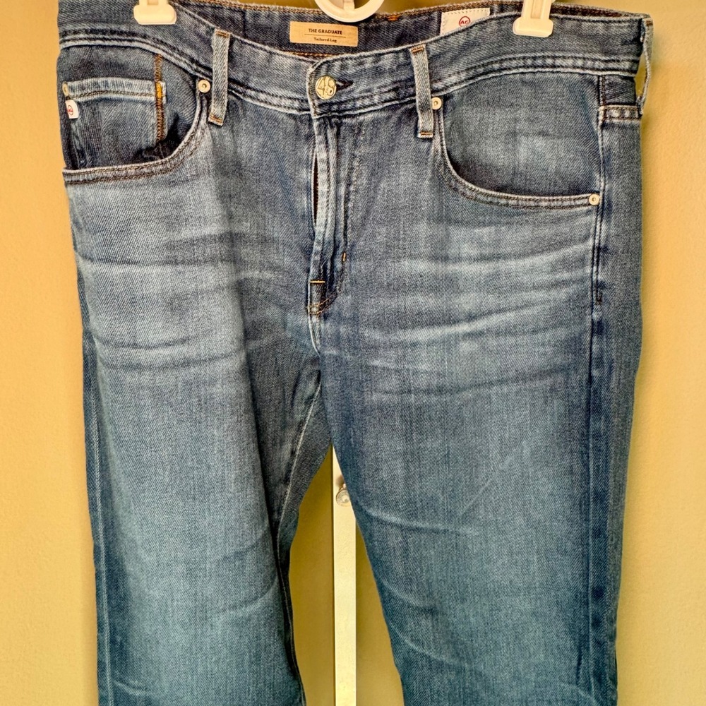AG Adriano Goldschmied The Graduate Tailored Leg Jeans Blue Medium Wash Mens 34